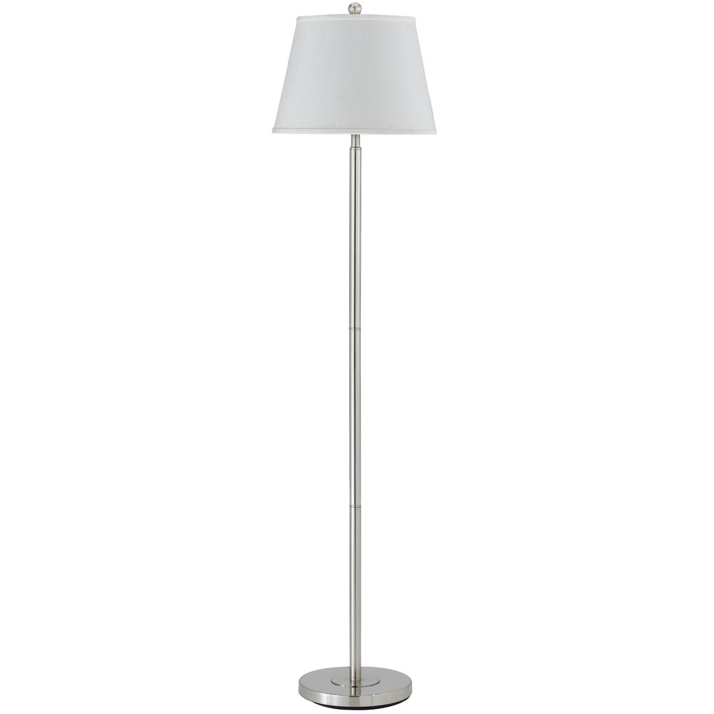 60" Height Metal Floor Lamp in Brushed Steel. Picture 1