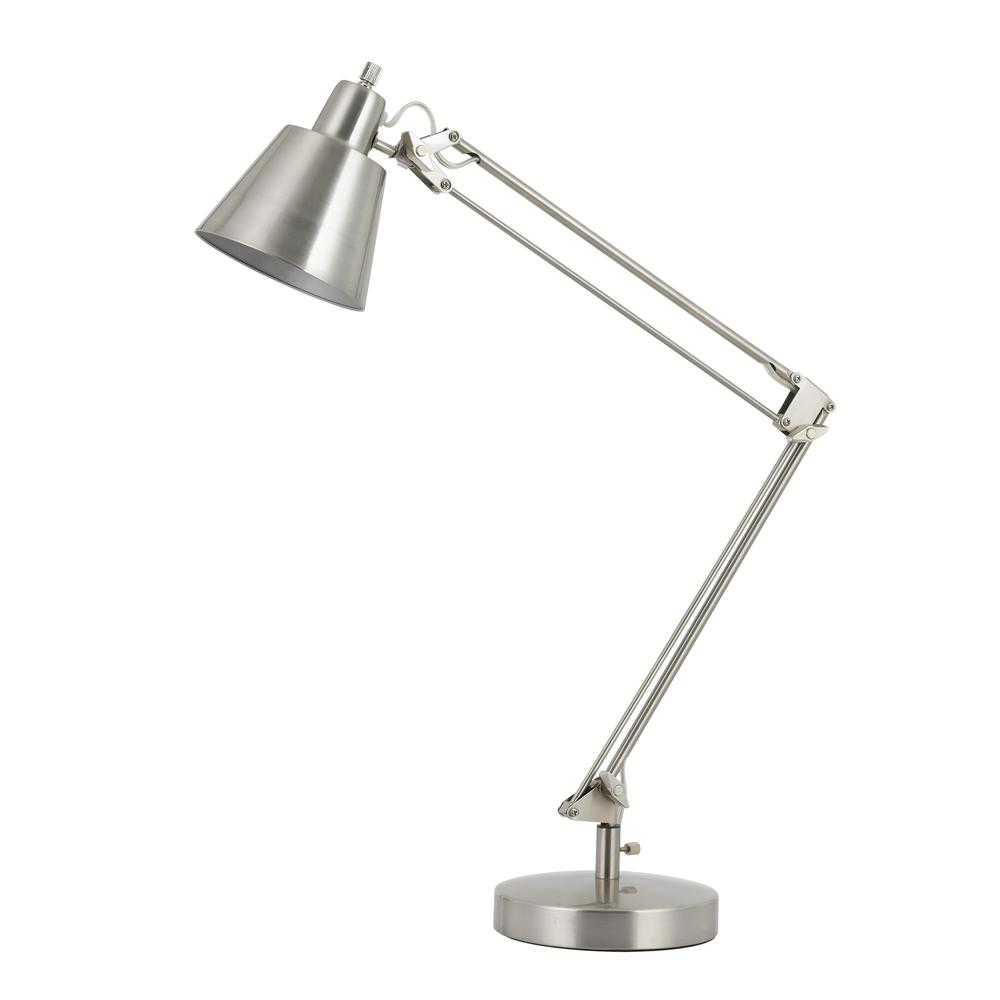 27" Height Metal Desk Lamp in Brushed Steel. Picture 1