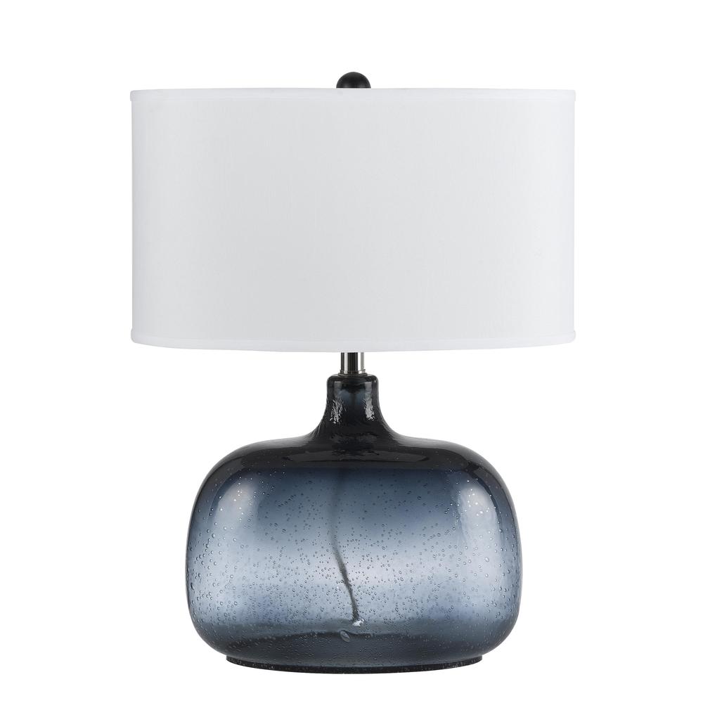 24.25" Height Glass Table Lamp in Blue. Picture 1