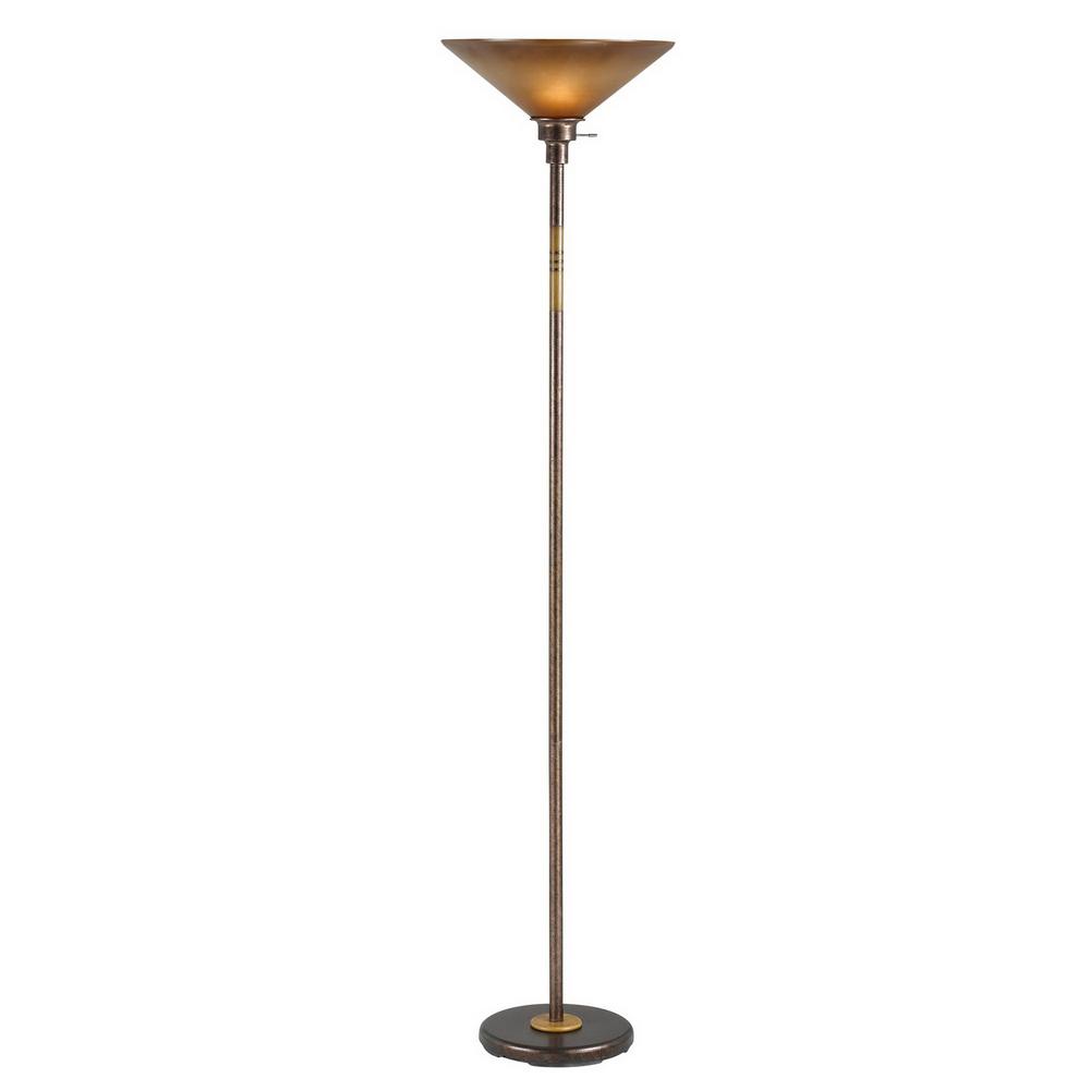 70" Height Metal Torchiere in Rust. Picture 1