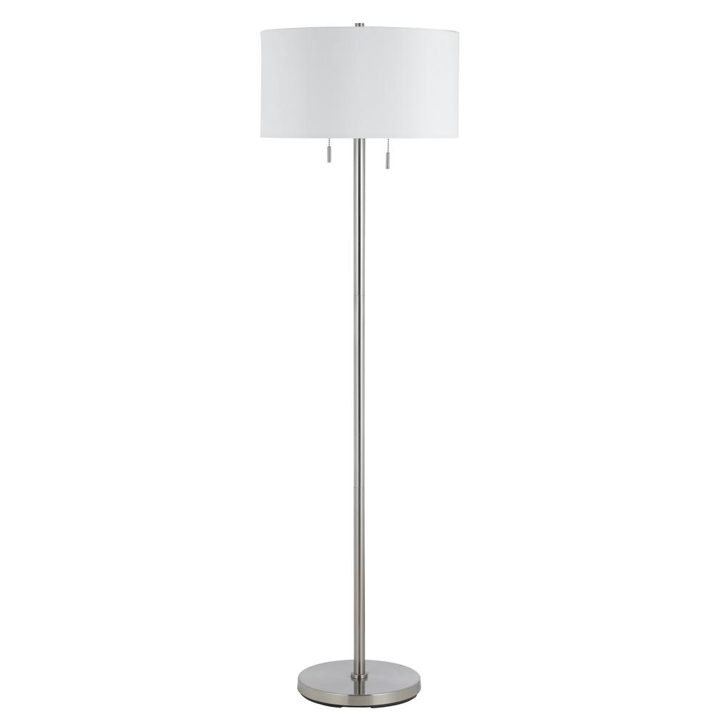 59" Height Metal Floor Lamp in Brushed Steel Finish. Picture 1