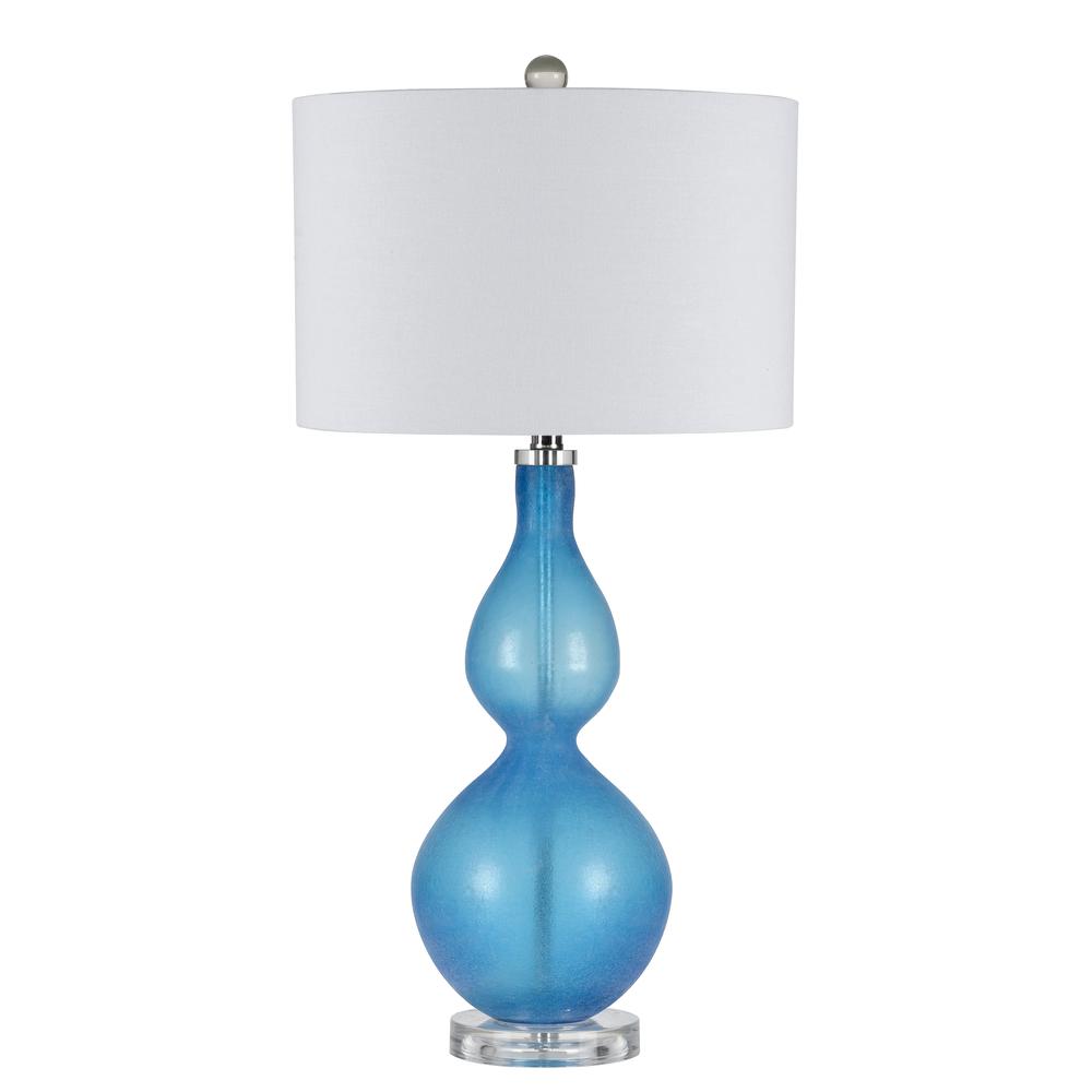 30.5" Height Resin Table Lamp in Ocean Blue. Picture 1