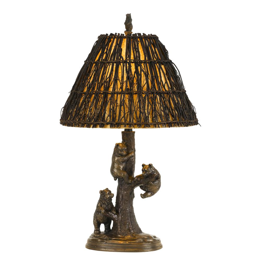 29.5" Height Resin Table Lamp in Cast Bronze. Picture 1