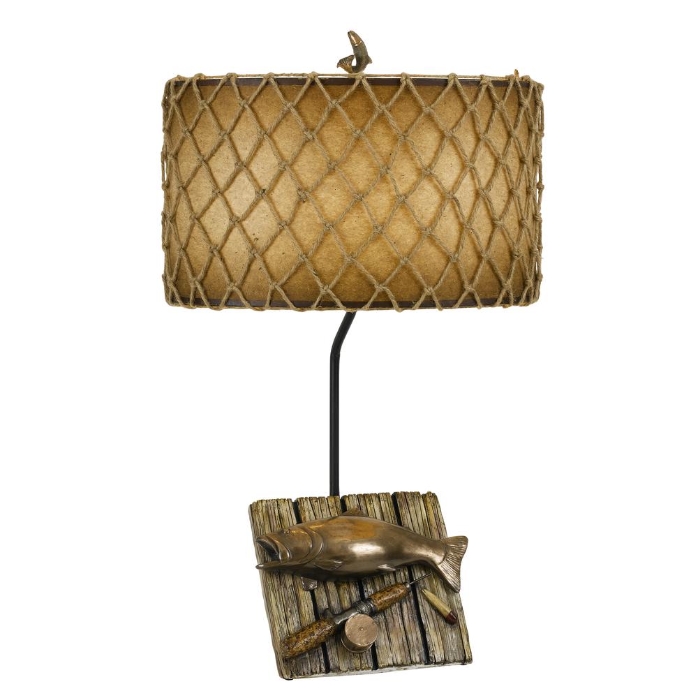 31" Height Resin Table Lamp in Cast Bronze. Picture 1