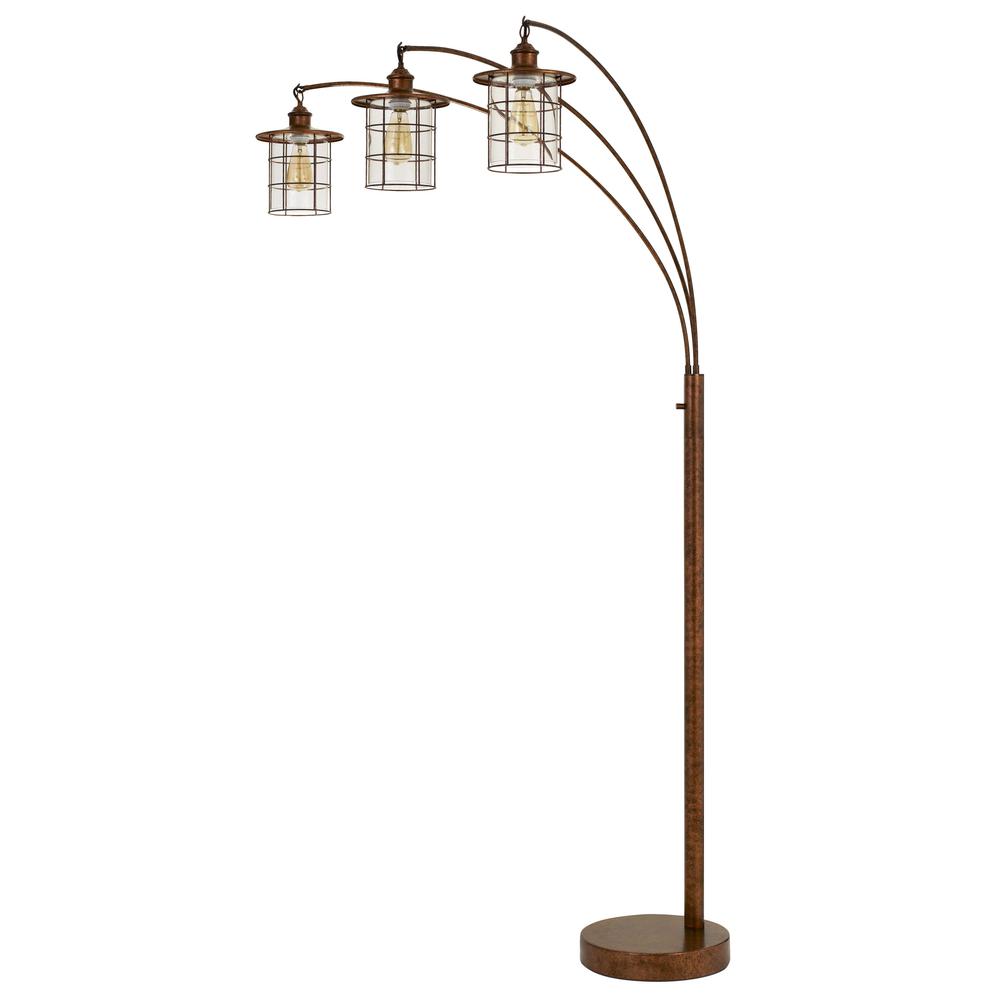 Silverton Arc Floor Lamp With Glass Shades (Edison Bulbs included). Picture 1