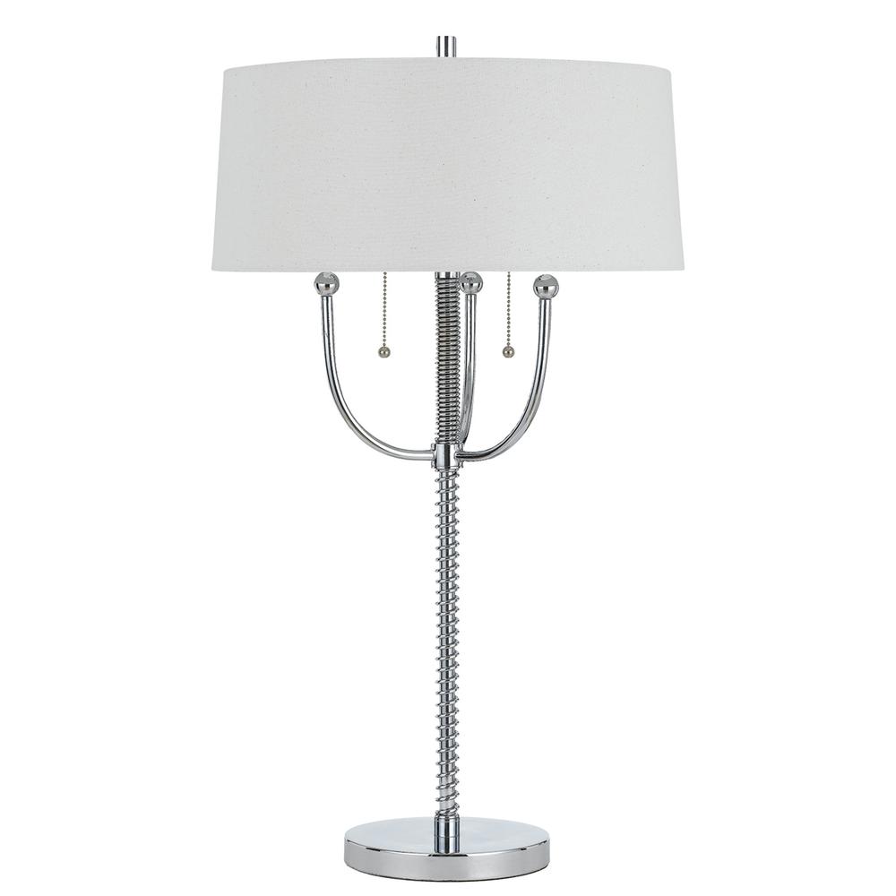 60W X 2 Lesinametal  Floor Lamp With Linen Shade. Picture 1