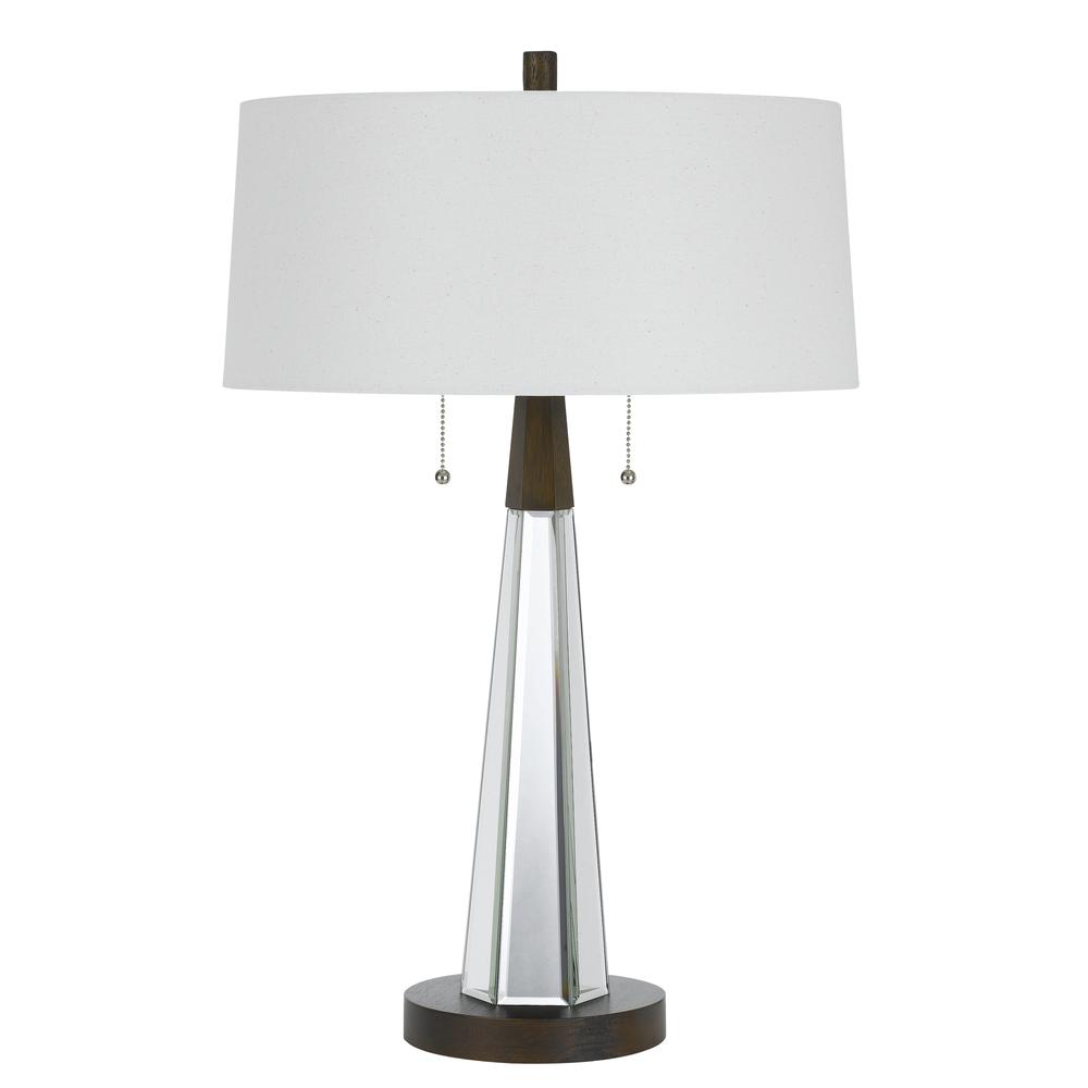 60w X 2 Caserta Mirror Table Lamp With Linen Shade. Picture 1