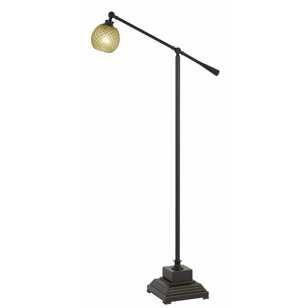 60W Brandon Metal Floor Lamp With Glass Shade. Picture 1