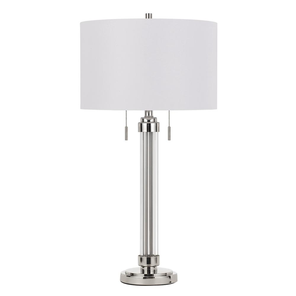 60W X 2 Montilla Metal/Acrylic Table Lamp With Fabric Shade. Picture 1