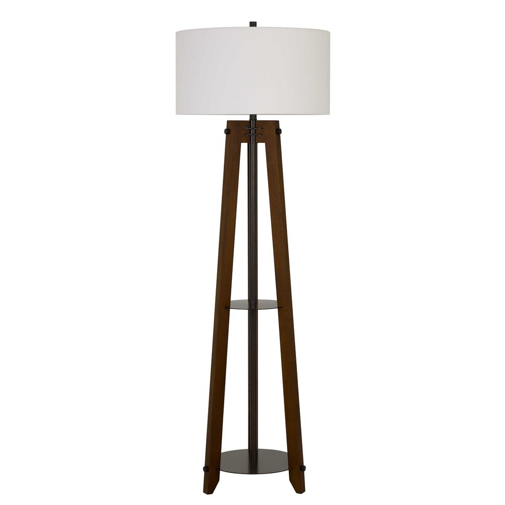 150W 3 Way Bilzen Ash Wood Tripod Floor Lamp. Picture 1