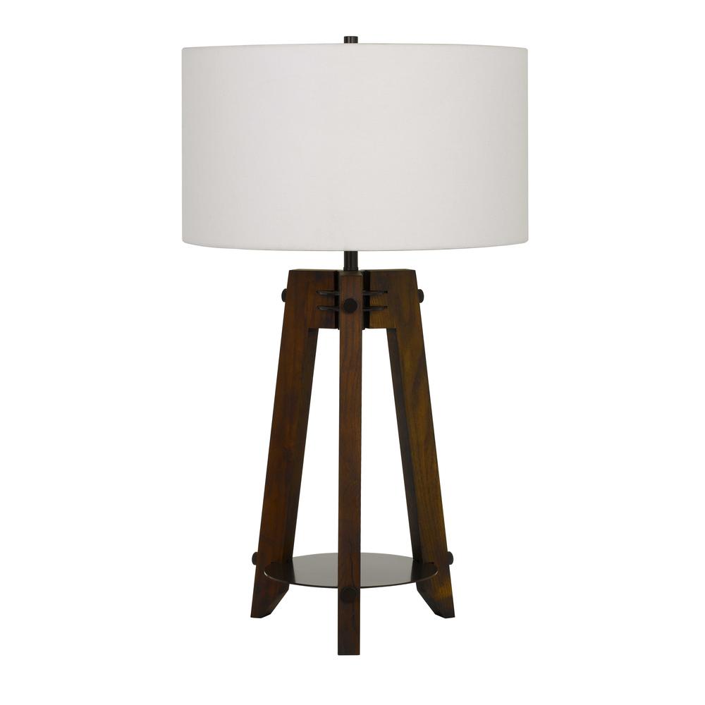 150W 3 Way Bilzen Ash Wood Tripod Table Lamp. Picture 1