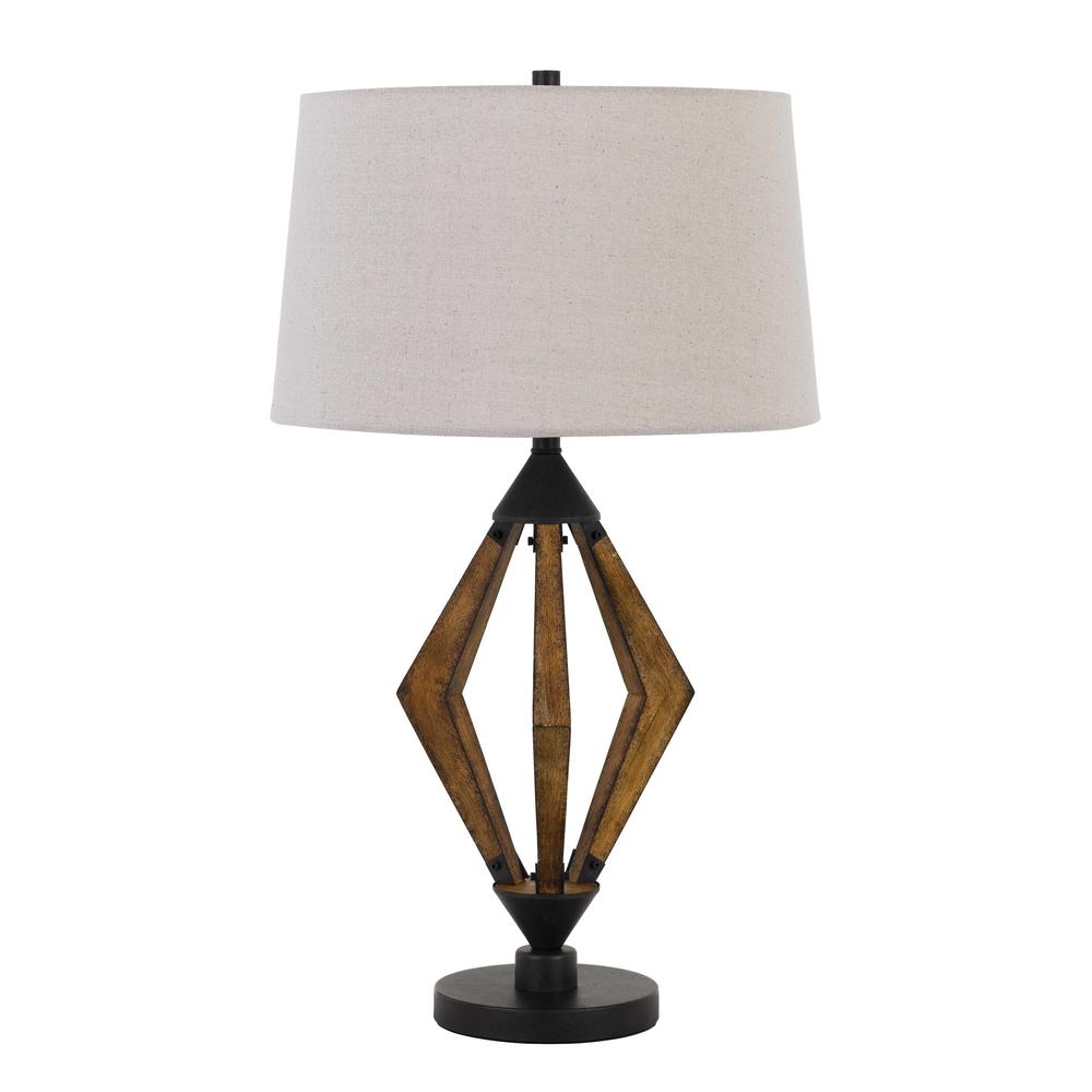 Valence 150W 3 Way Metal/Pine Wood Table Lamp. Picture 1