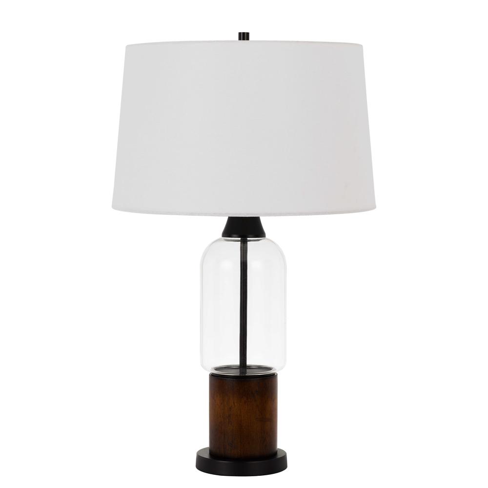 Bron 150W 3 Way Pine Wood/Glass Table Lamp. Picture 1