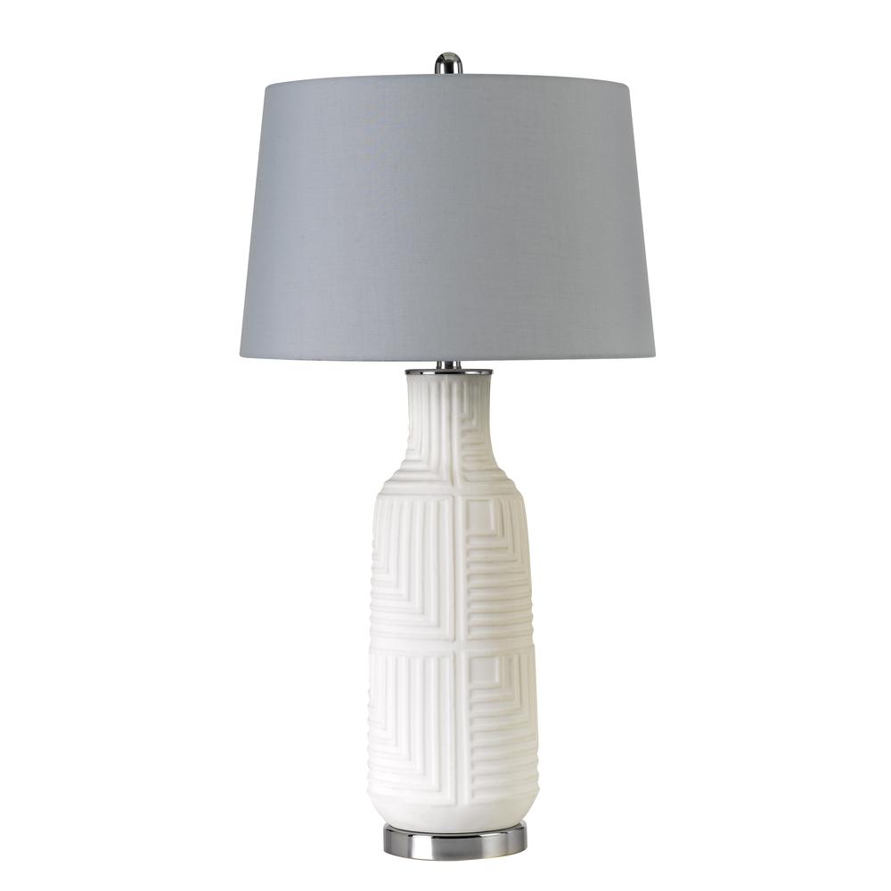 Fiumicino Ceramic Table Lamp With Hardback Fabric Shade With inner Lining. Picture 1