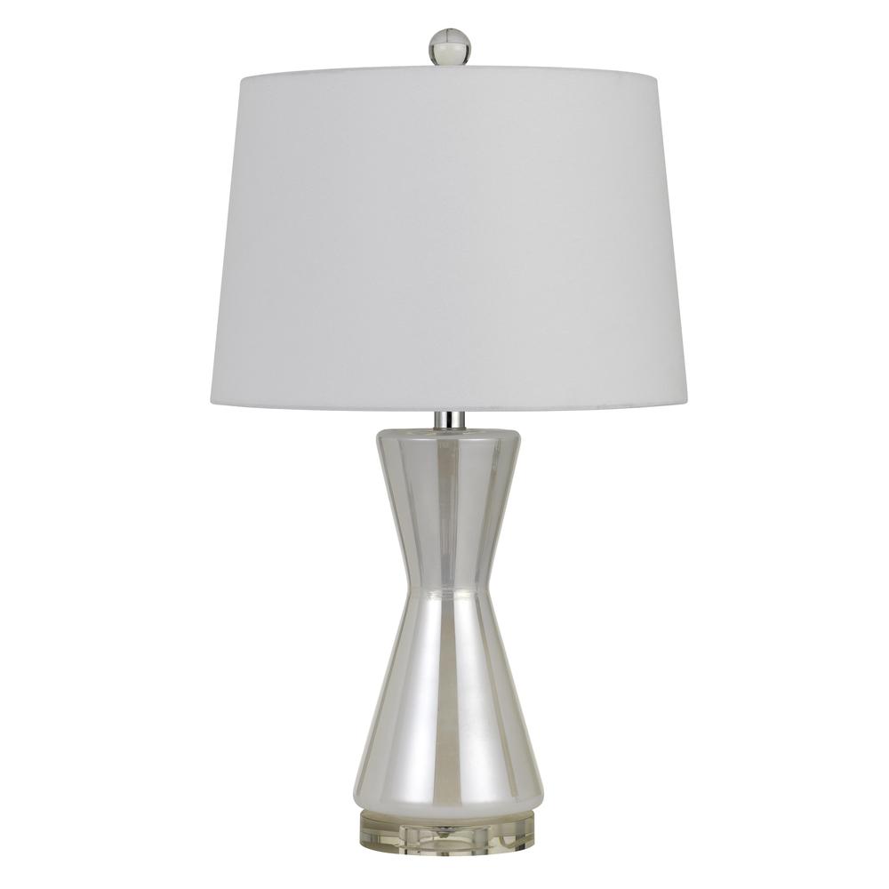 Anzio Glass Table Lamp With Hardback Fabric Shade (Sold And Priced As Pairs). Picture 1