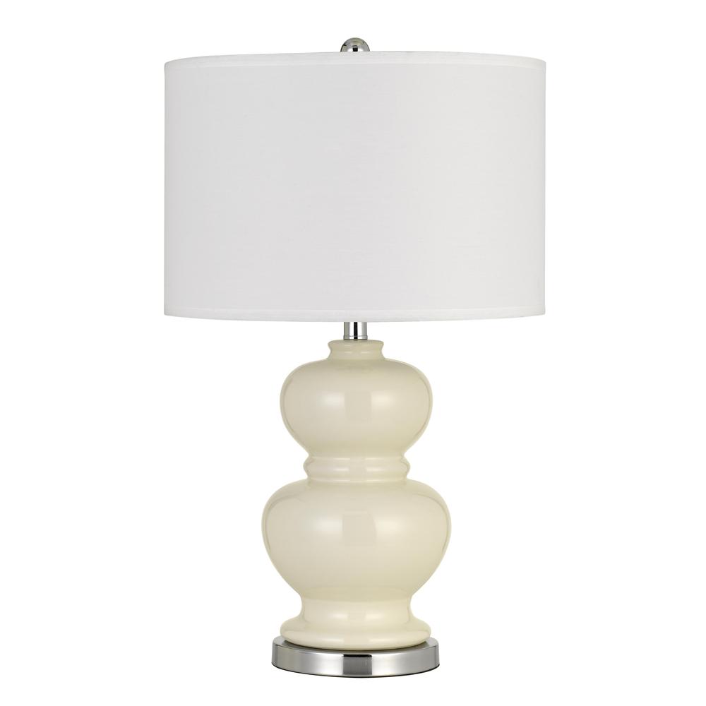 Bergamo Ceramic Table Lamp With Hardback White Fabric Shade (Sold And Priced As Pairs). Picture 1