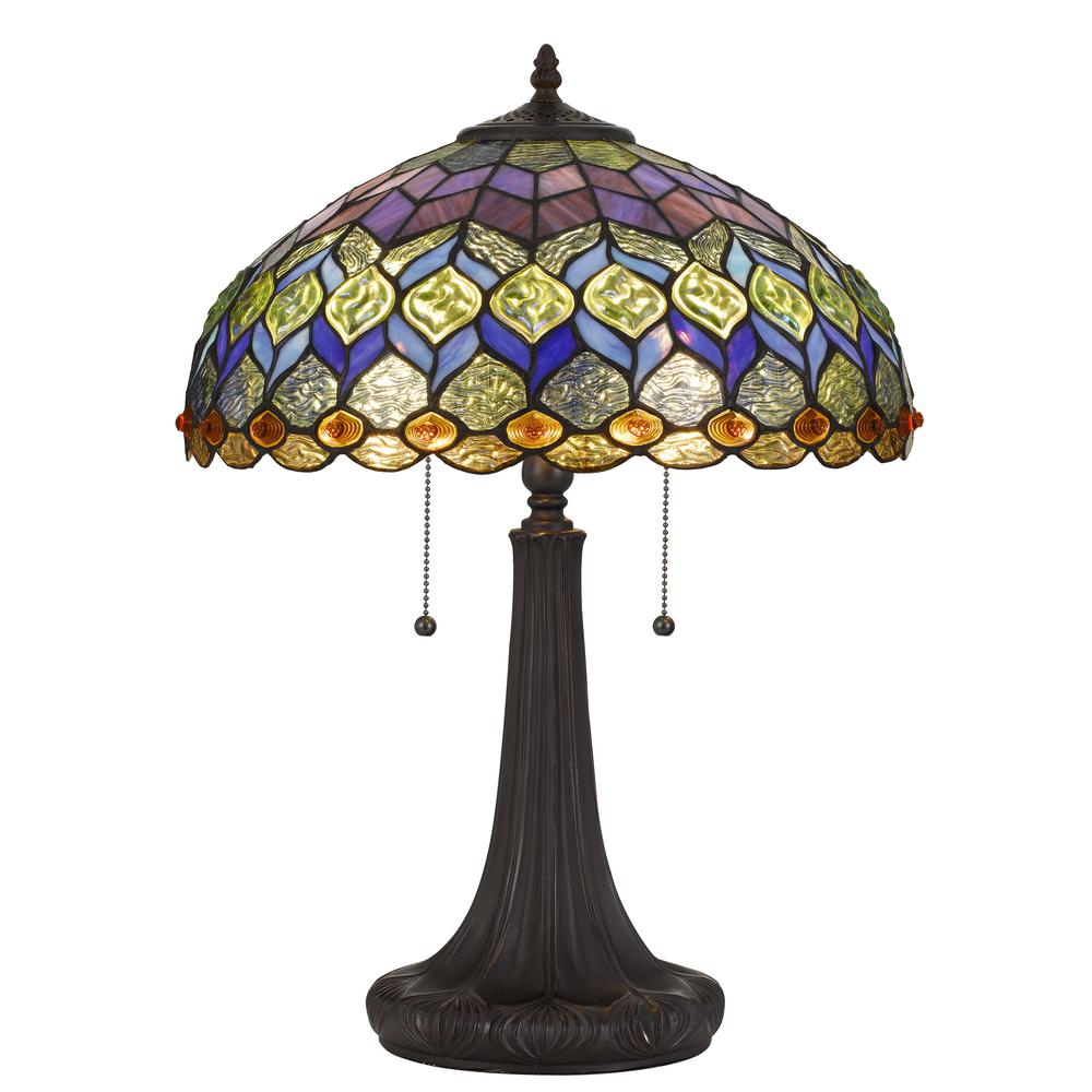 Tiffany Table Lamp 22.5" Height Tiffany Table Lamp in Dark Bronze Finish. Picture 1