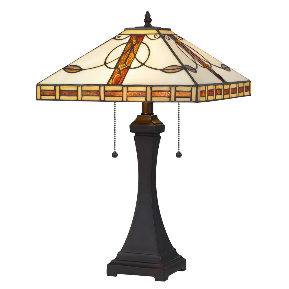 Tiffany Table Lamp 22.25" Height Tiffany Table Lamp in Dark Bronze Finish. Picture 1