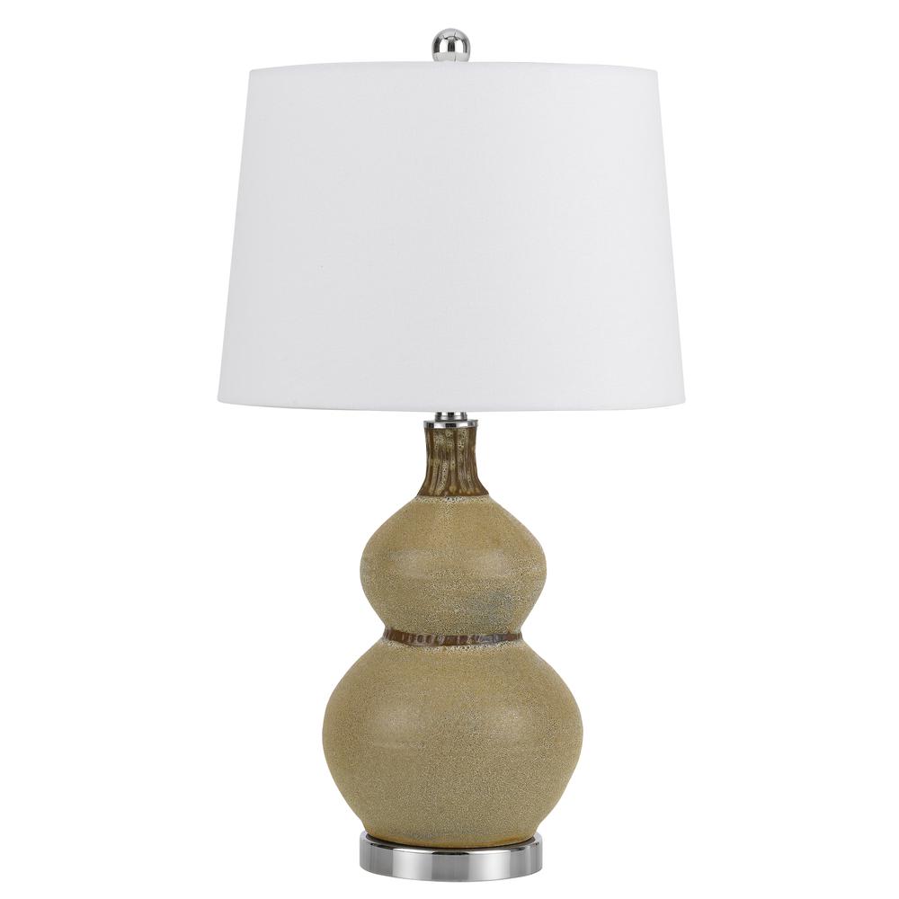 150W Sion Ceramic Table Lamp With Taper Drum Linen Hardback Shade (Priced And Sold As Pairs). Picture 1