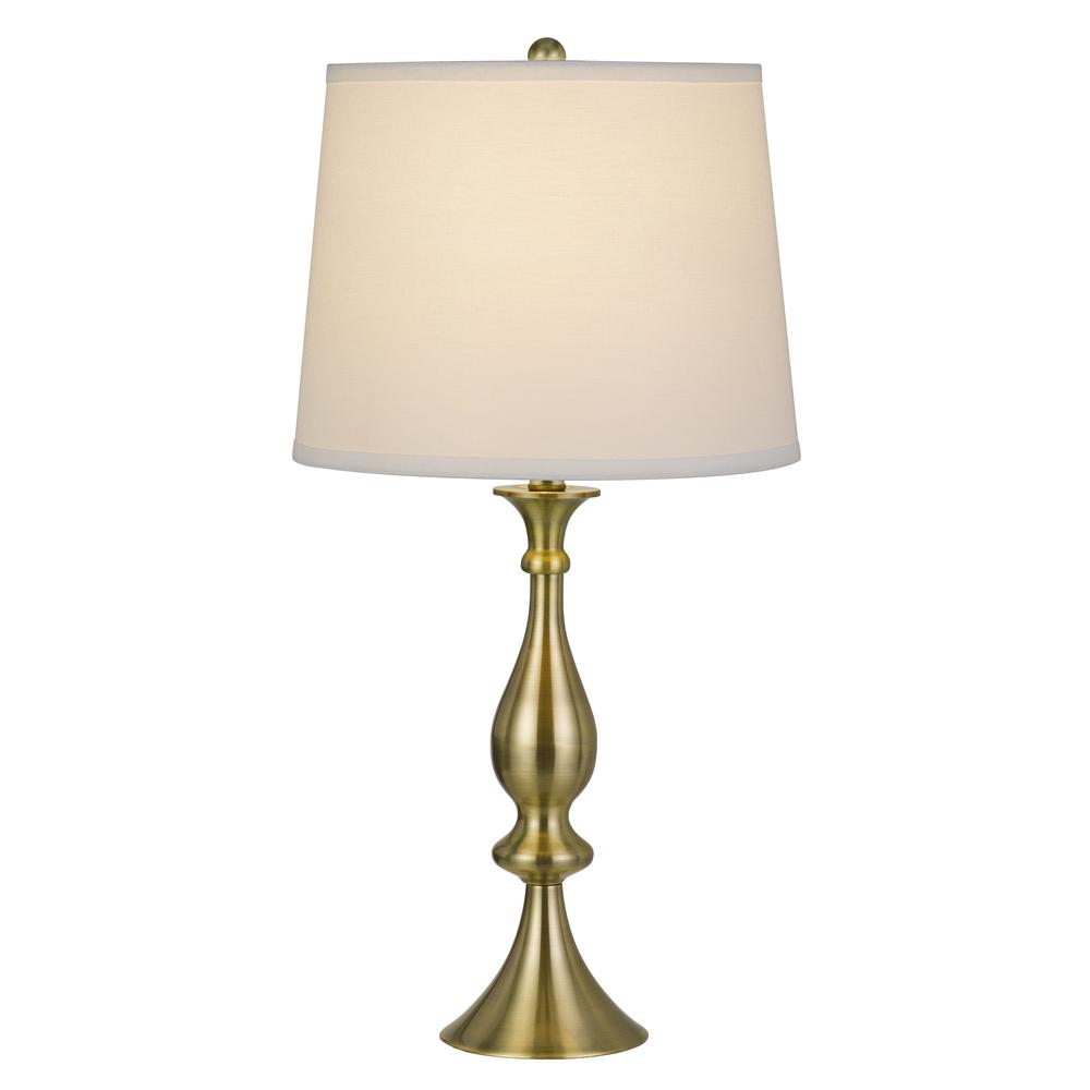 150W 3 Way Pori Metal Table Lamp With Taper Drum Linen Hardack Shade (Priced And Sold As Pairs). Picture 3