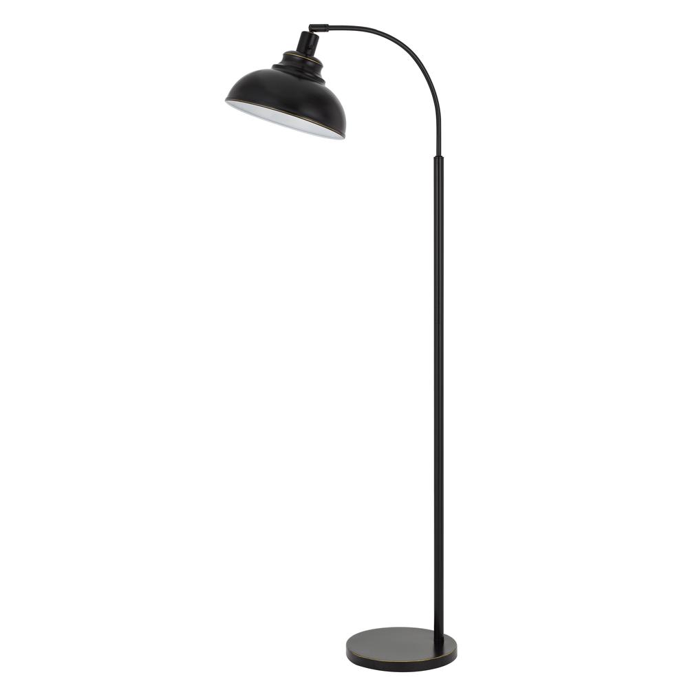 60W Dijon adjustable metal floor lamp with weight base & on off socket switch, Dark Bronze. Picture 1