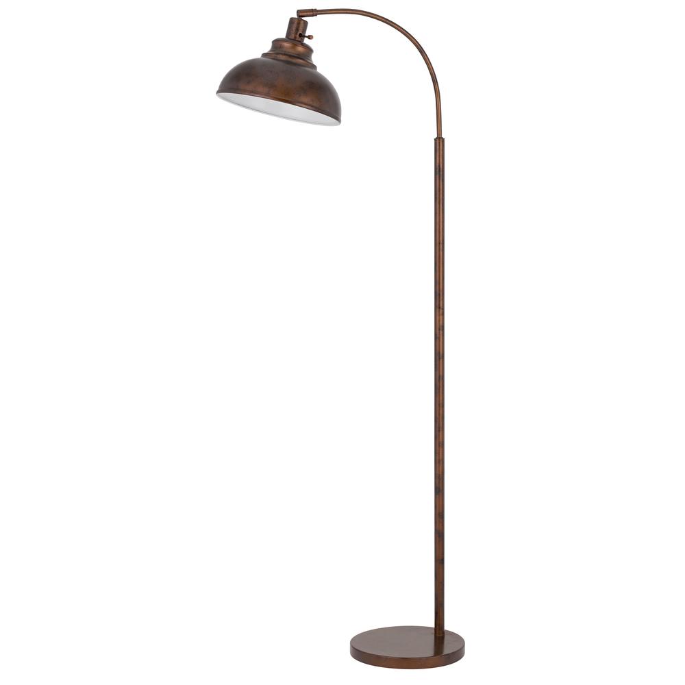 60W Dijon adjustable metal floor lamp with weight base and on off socket switch, Rust. Picture 1