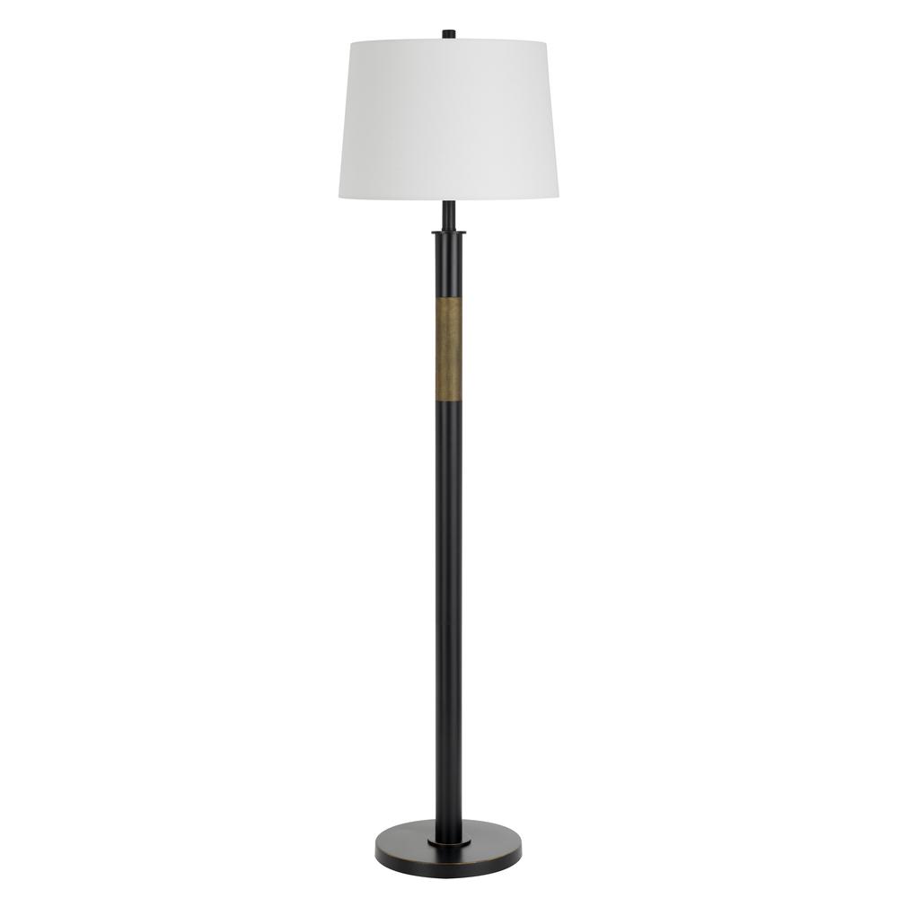 150W 3 way Summerfield metal floor lamp with hardback taper drum fabric shade, Oil Rubbed Bronze. Picture 1