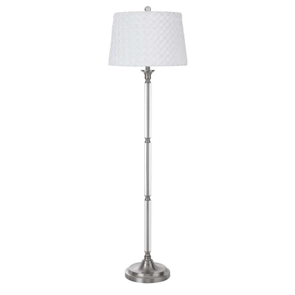 150W 3 way Ruston crystal/metal floor lamp with pleated hardback shade. Picture 1