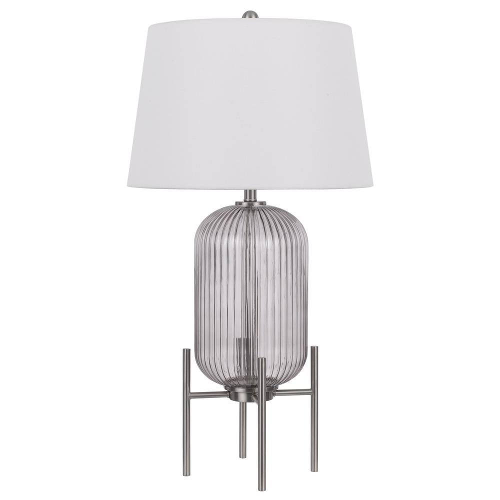150W 3 way Belleville fluted glass table lamp. Picture 1