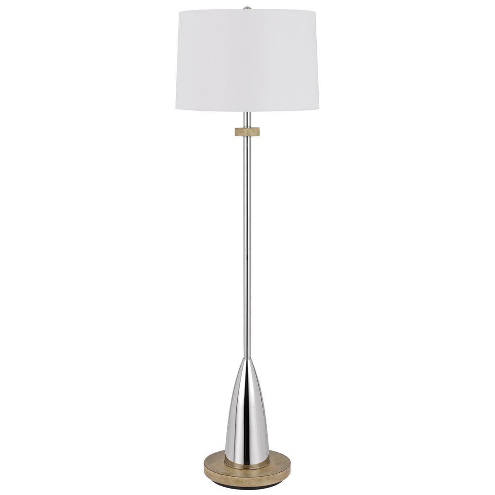 150W 3 way Lockport metal floor lamp with rubber wood base. Picture 1