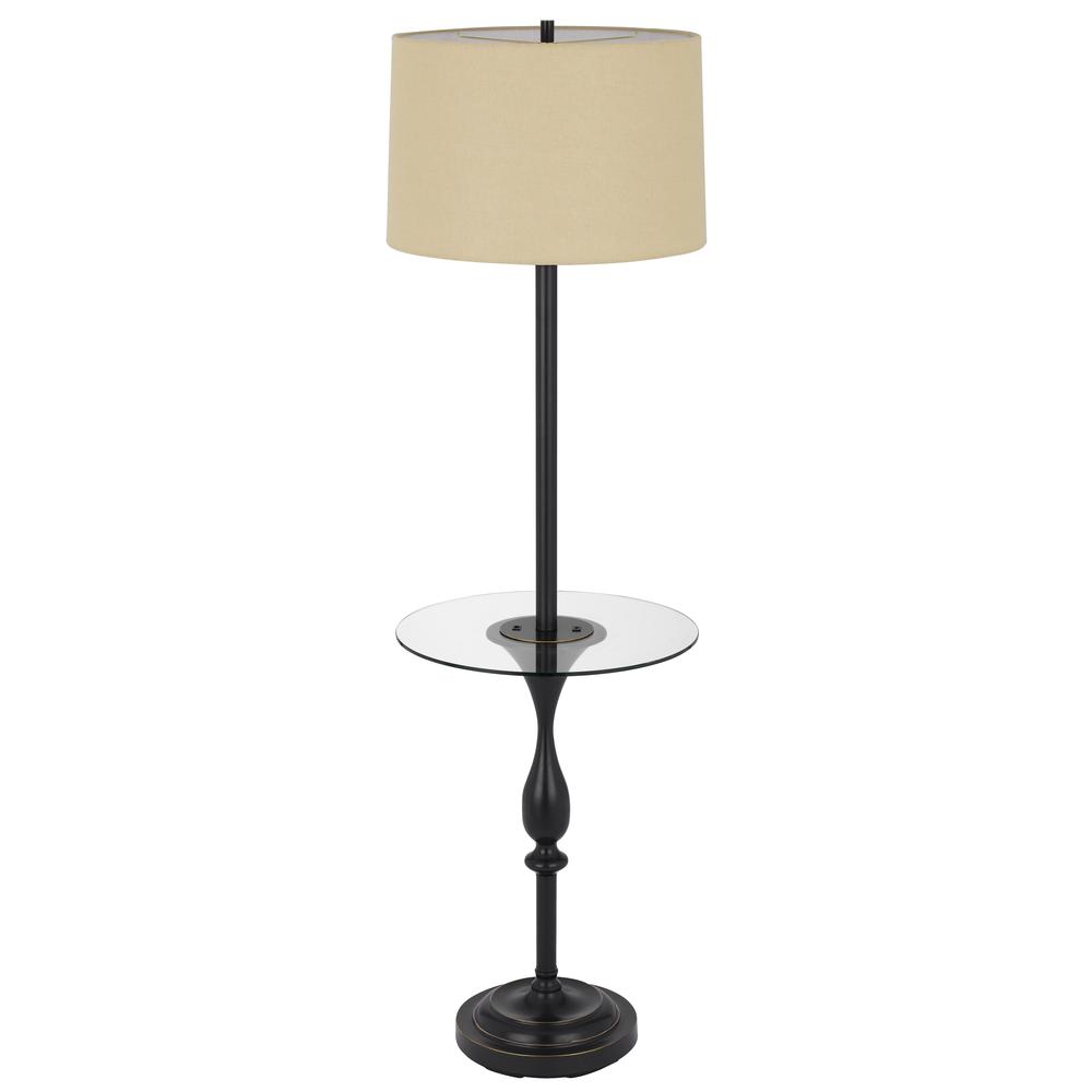 150W 3 way Sturgis metal floor lamp with glass tray table. Picture 2