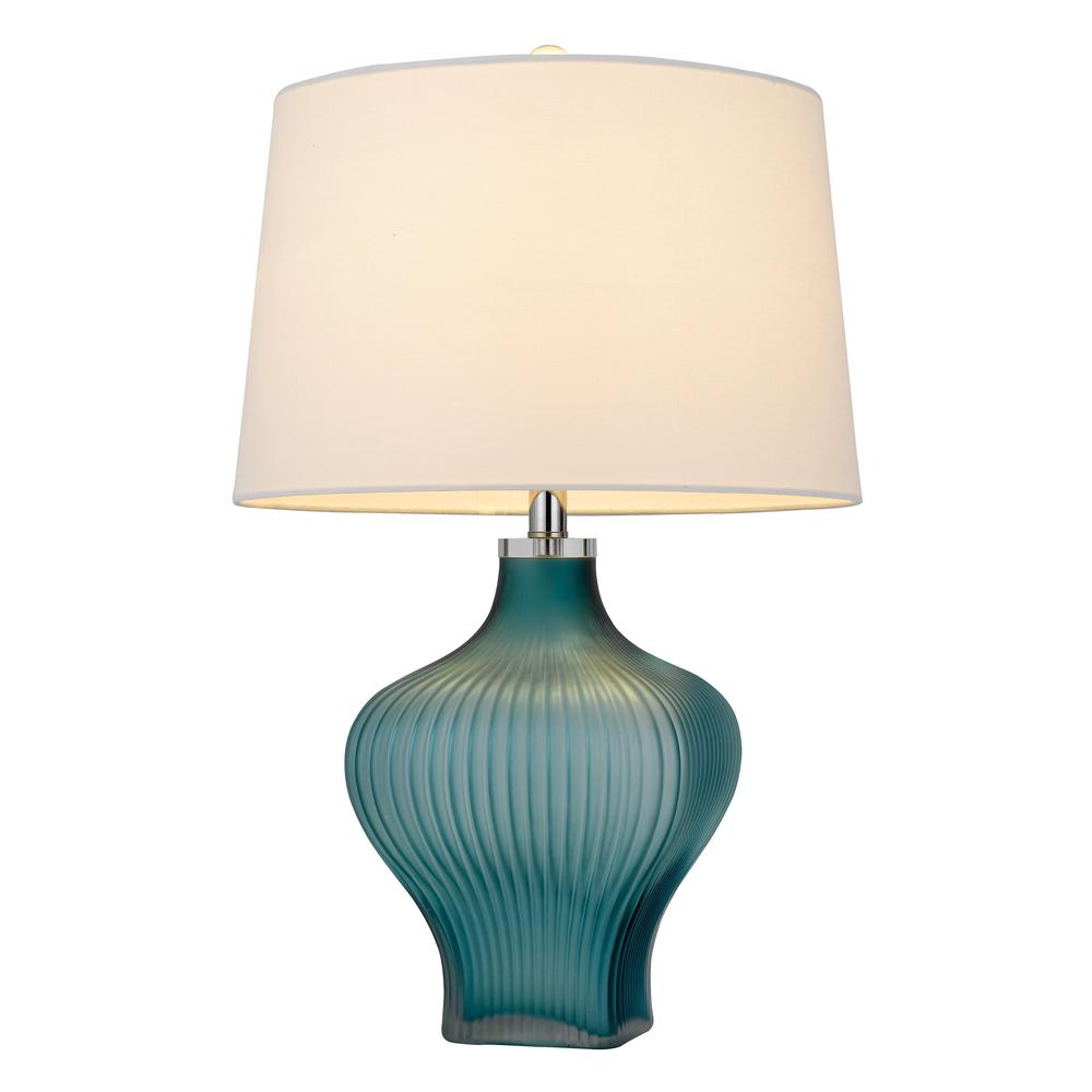150W 3 way Payson fluted art glass table lamp. Picture 2
