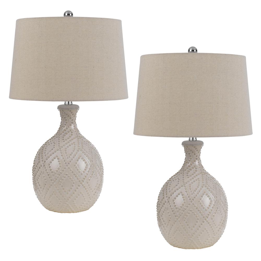 150W 3 way Bogalusa ceramic table lamp. Priced and sold as pairs. Picture 1