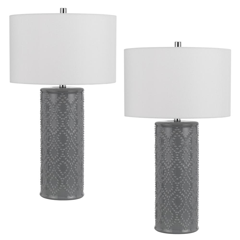 150W 3 way Castine ceramic table lamp, Priced and sold as pairs. Picture 1