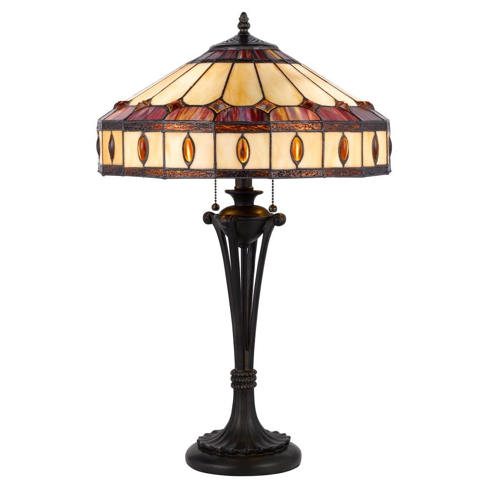 60W x 2 Tiffany table lamp. Picture 1
