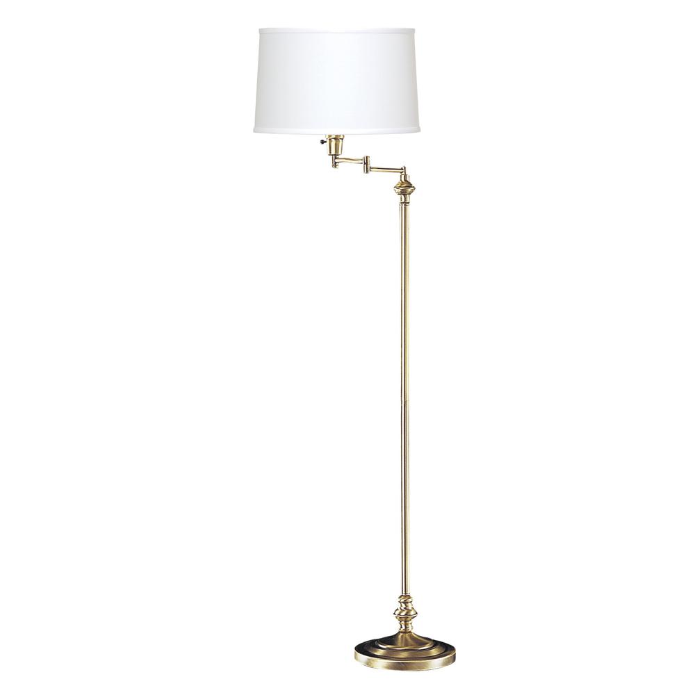 Henderson Arc Floor Lamp with Glass Shade in Brass/White Milk