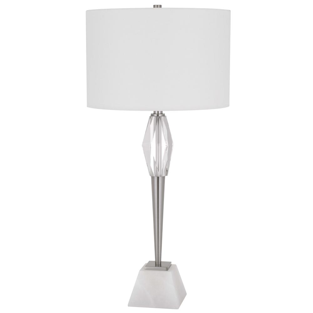 150W 3 way Assen metal table lamp with crystal font / marble base. Picture 1