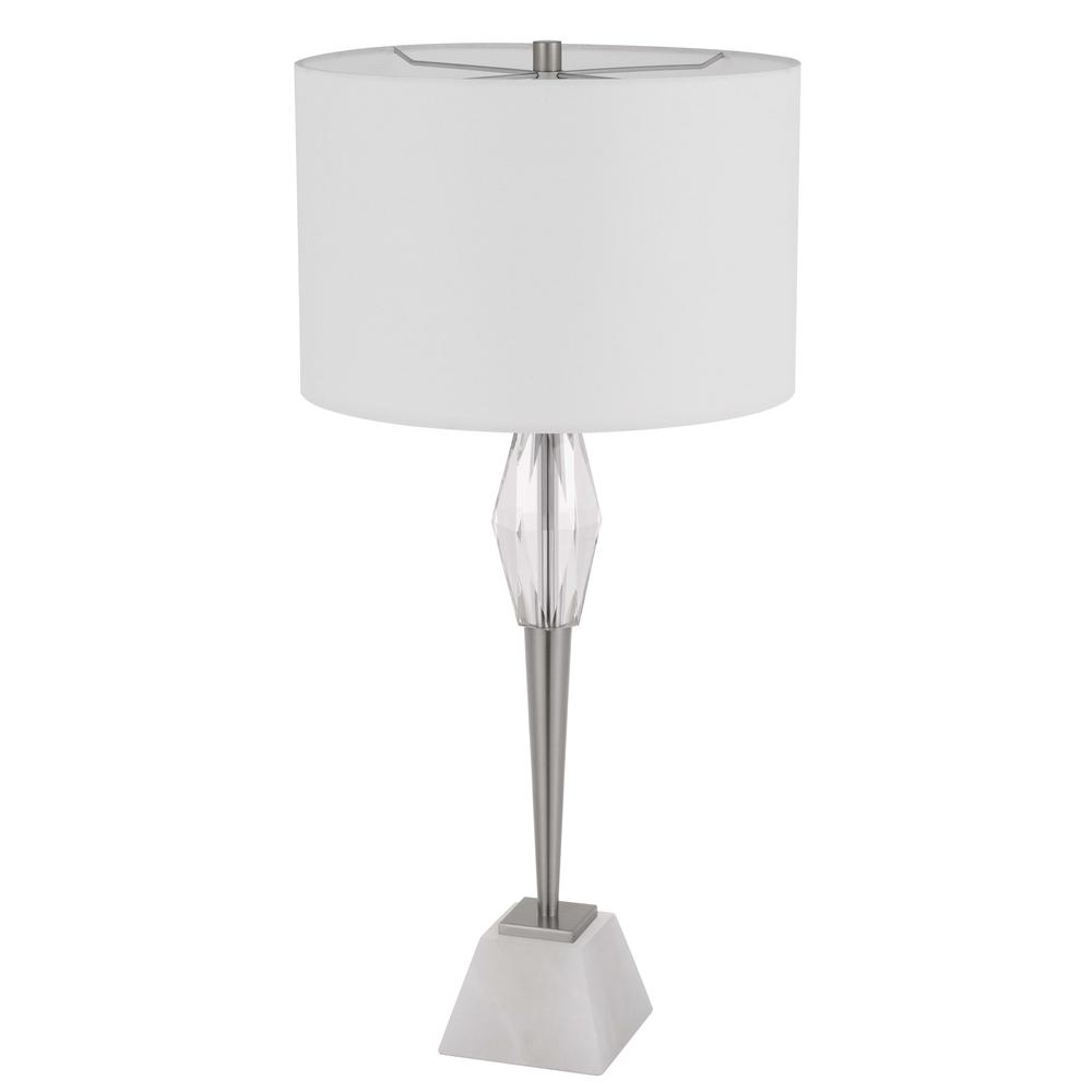 150W 3 way Assen metal table lamp with crystal font / marble base. Picture 3