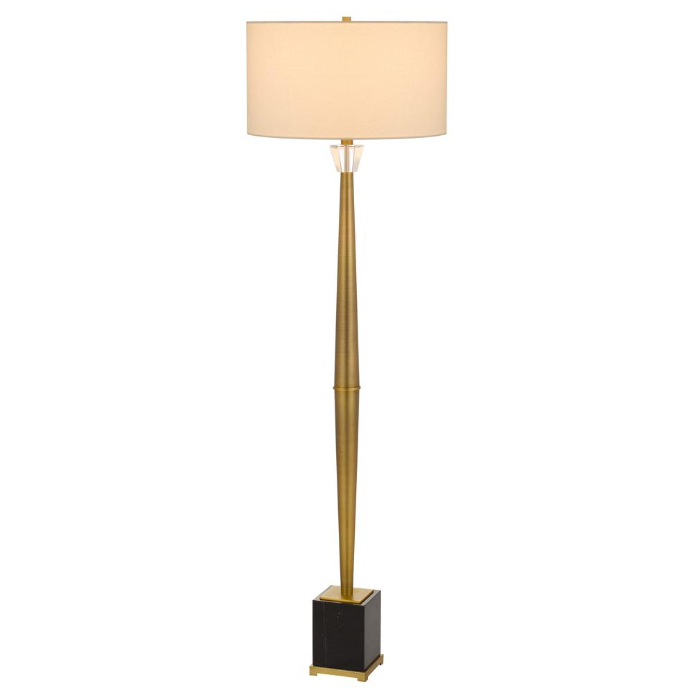 150W 3 way Salford metal floor lamp with crystal font / marble base. Picture 2