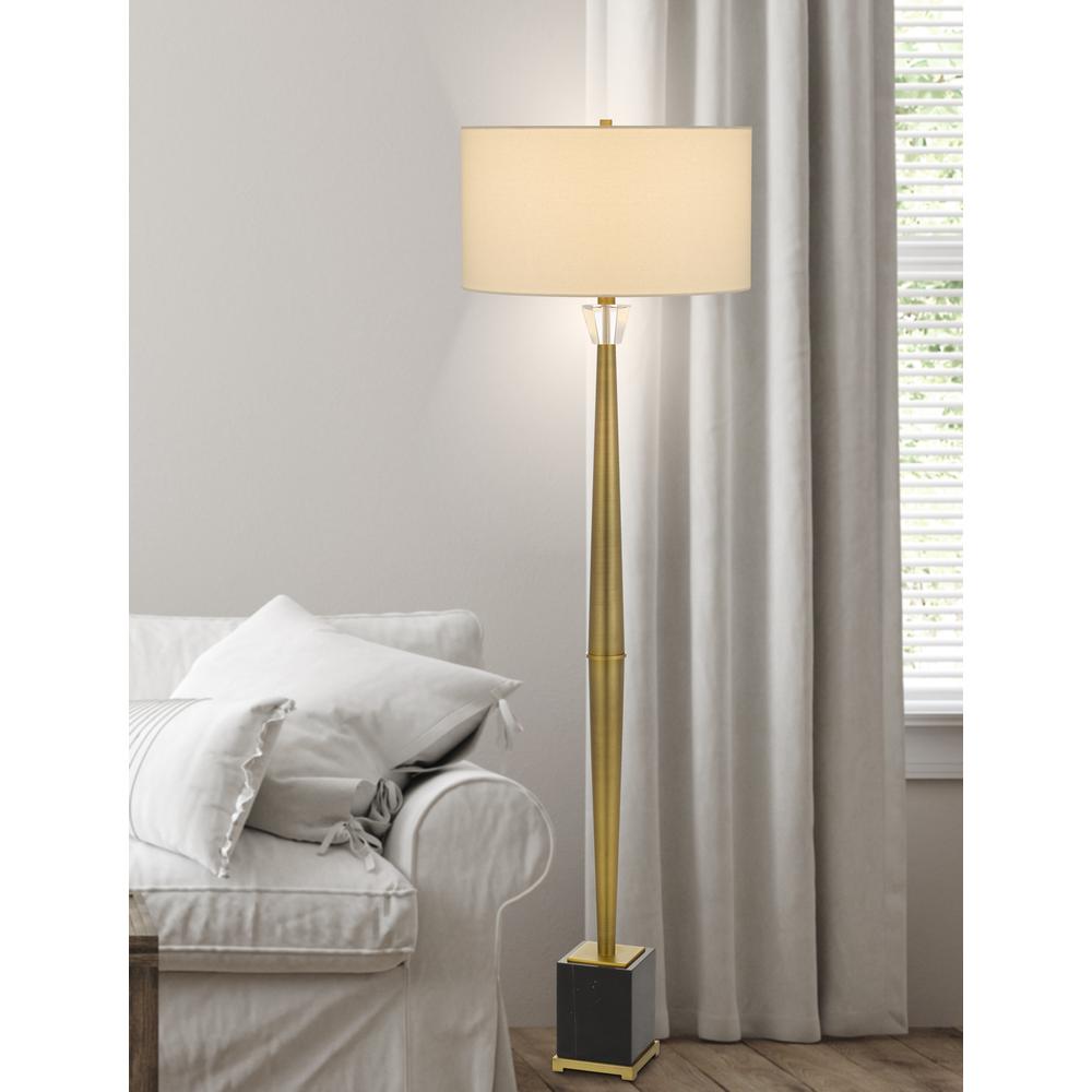 150W 3 way Salford metal floor lamp with crystal font / marble base. Picture 5