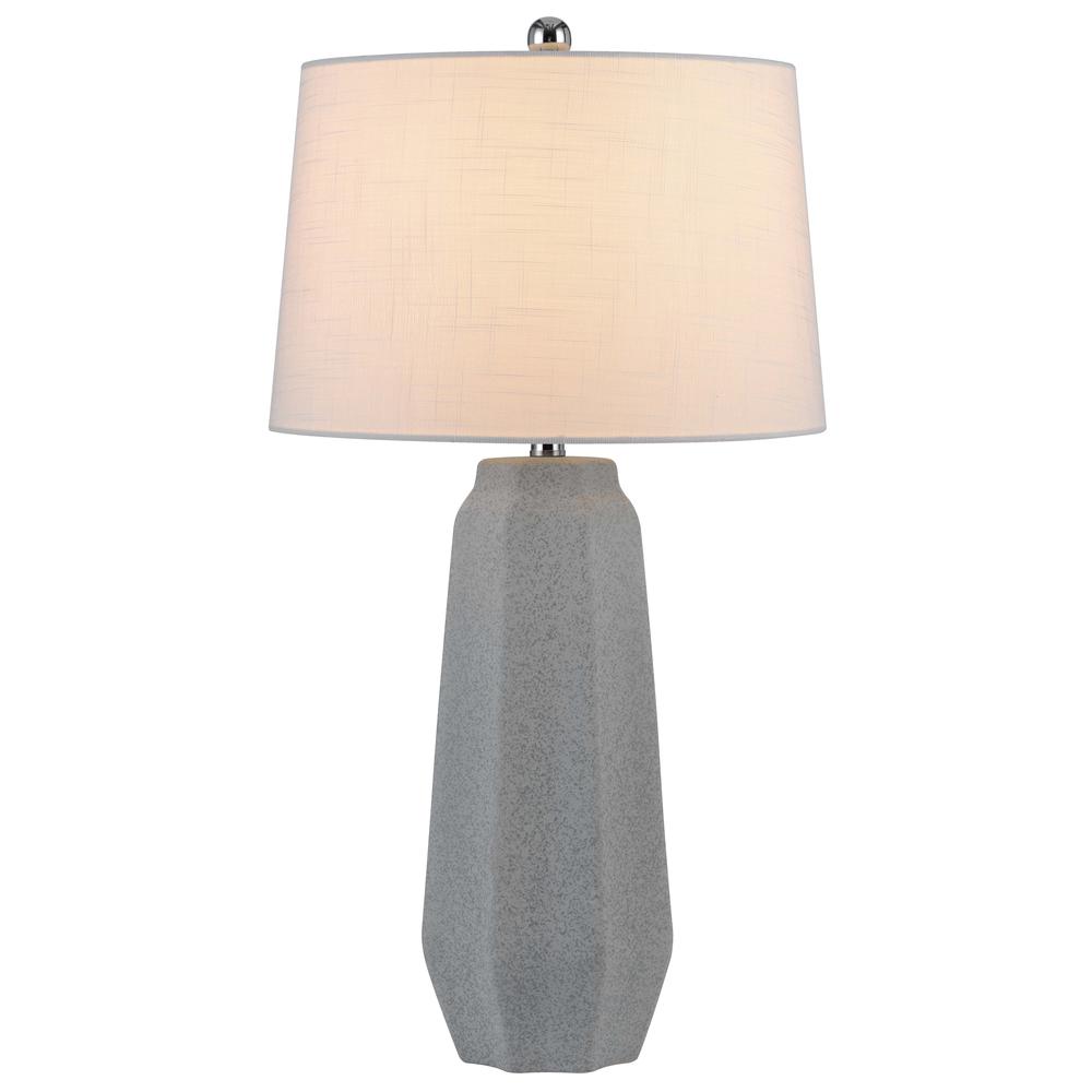 150W 3 way Drayton ceramic table lamp with hardback fabric shade. Picture 2