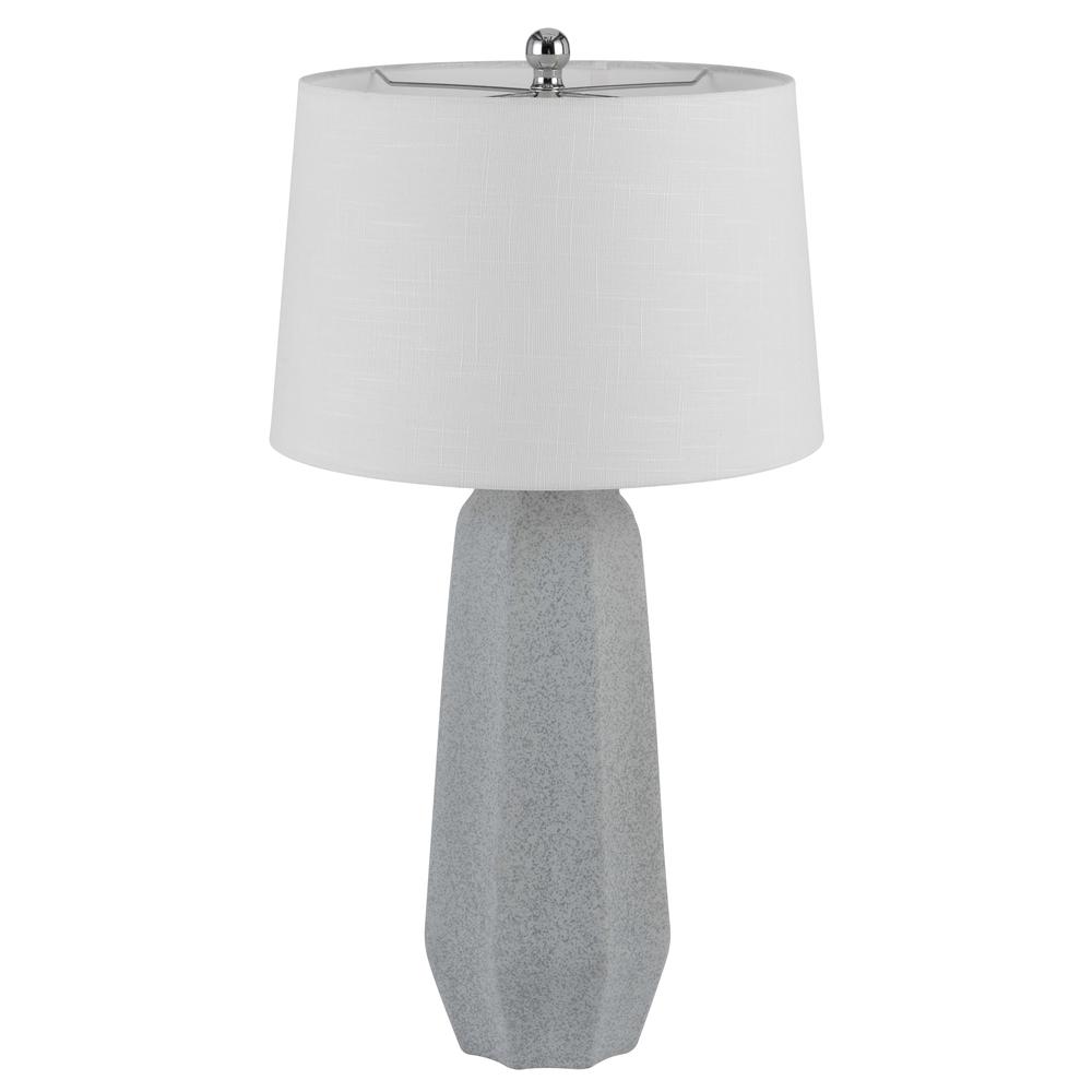 150W 3 way Drayton ceramic table lamp with hardback fabric shade. Picture 3
