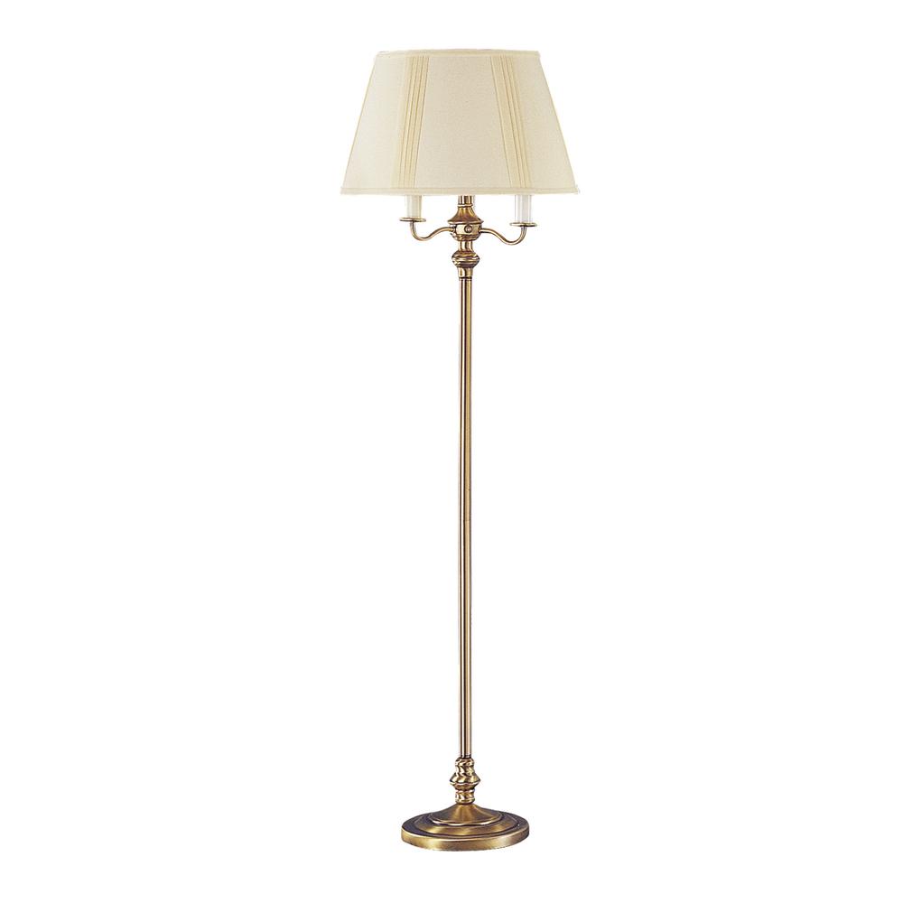 59" Height Metal Floor Lamp in Antique Brass. Picture 1