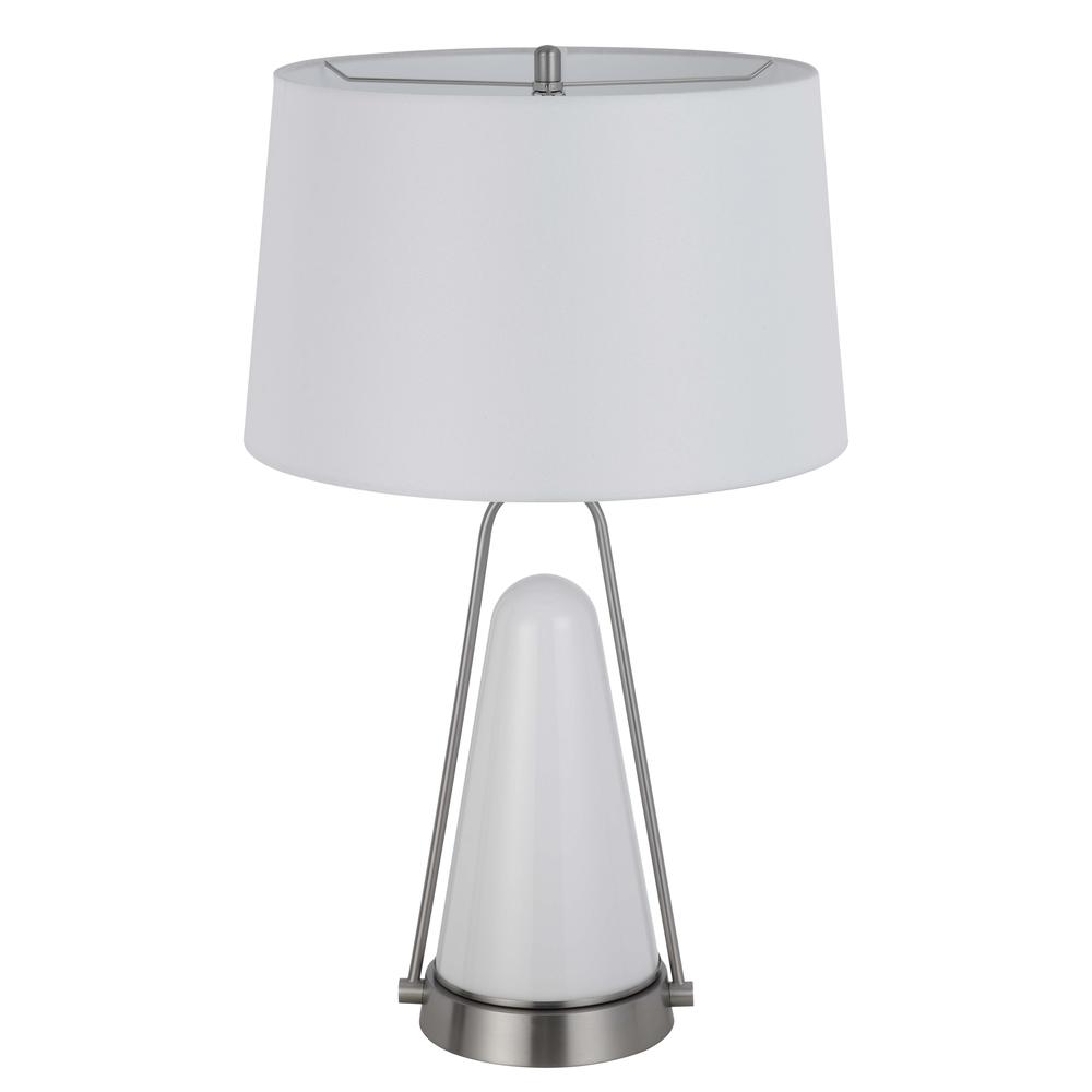100W Birchmore metal/glass table lamp with built in LED night light. Picture 3