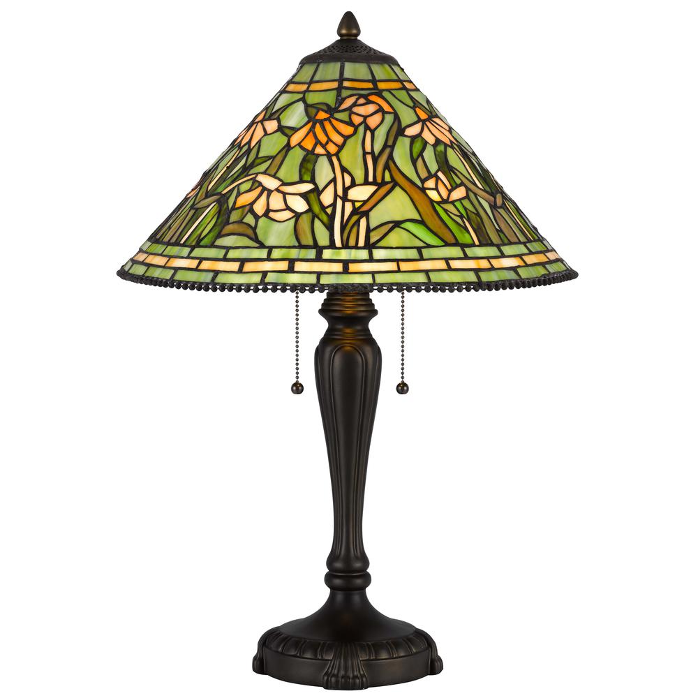 60W x 2 Milwood tiffany table lamp. Picture 1