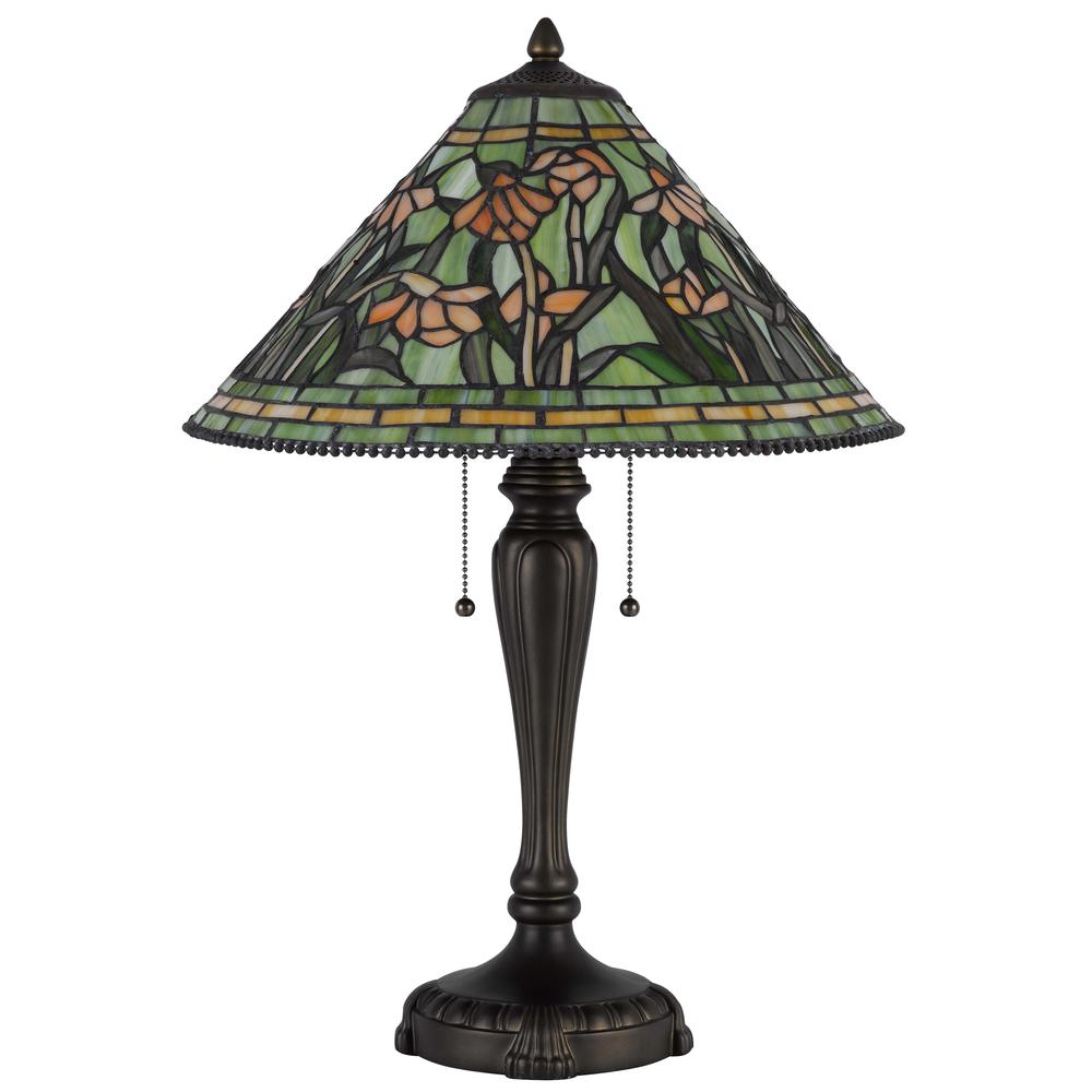 60W x 2 Milwood tiffany table lamp. Picture 2