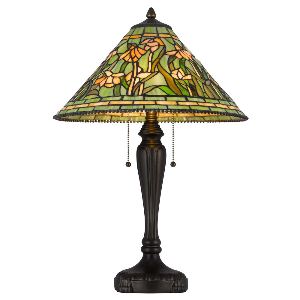 60W x 2 Milwood tiffany table lamp. Picture 3