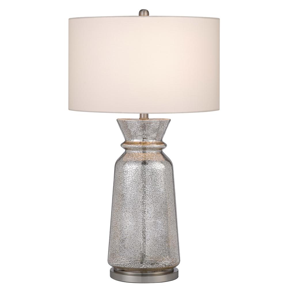 150W 3 way Keswick glass table lamp with hardback fabric shade (sold in pairs). Picture 2