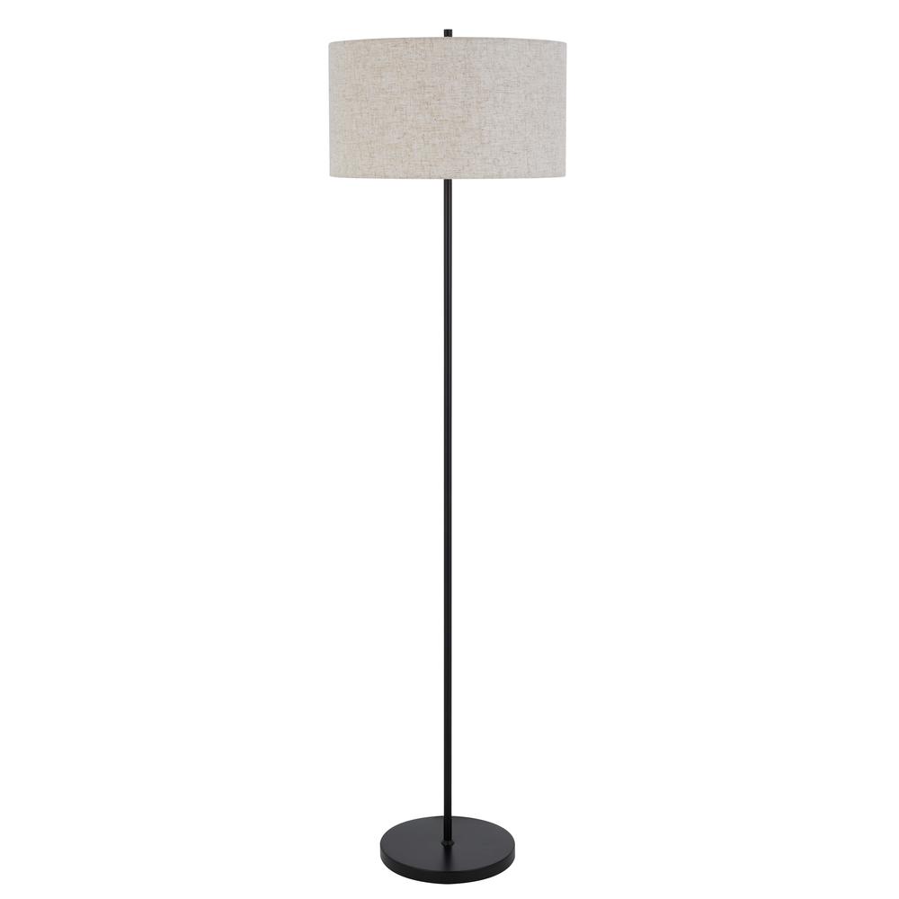 150W 3 wayt Cromwell metal floor lamp with linen shade. Picture 1
