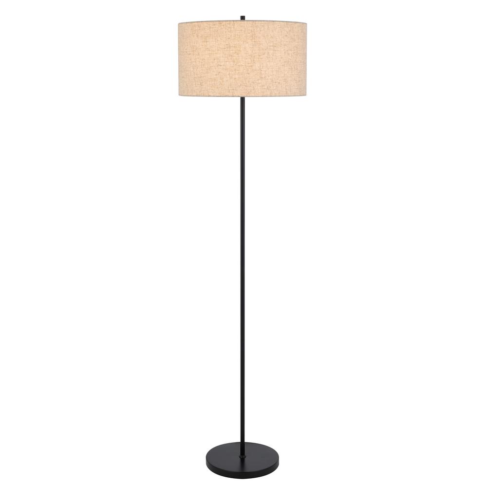 150W 3 wayt Cromwell metal floor lamp with linen shade. Picture 2